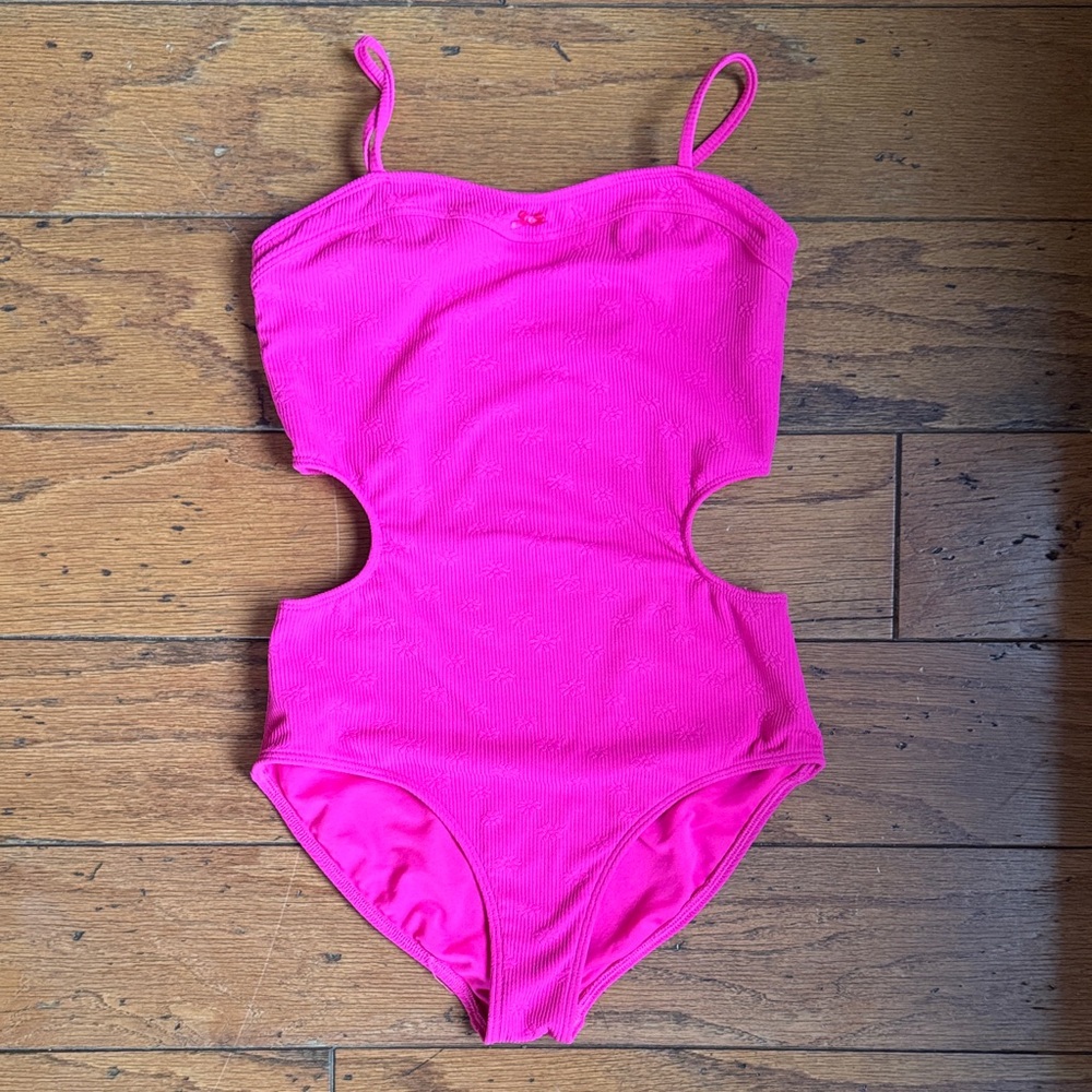 Abercrombie Kids Hot Pink One-Piece Cutout Swimsuit